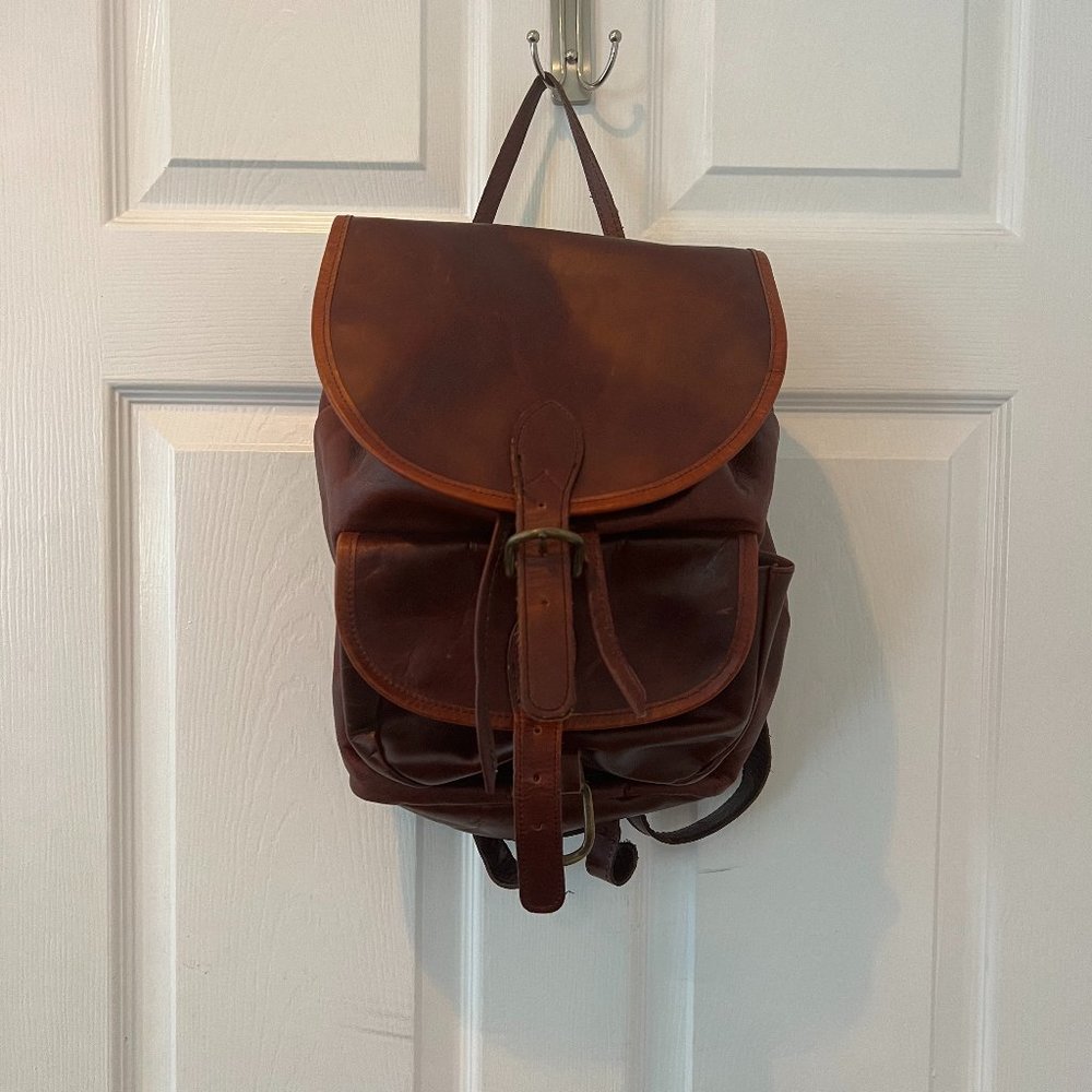 Leather Vintage Italian Backpack (Brandless)